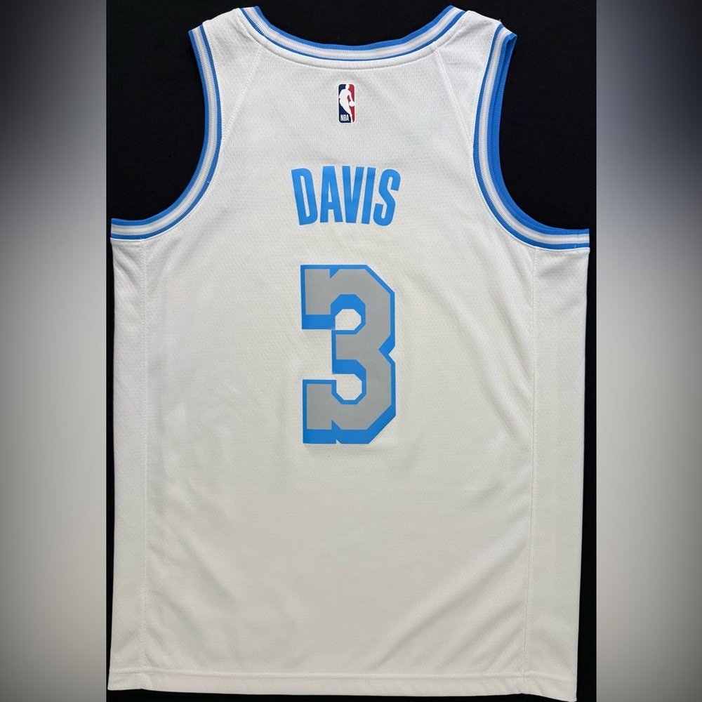 Nike Anthony Davis Los Angeles Lakers #3 White / Blue City Swingman Jersey 44 M - Picture 6 of 7